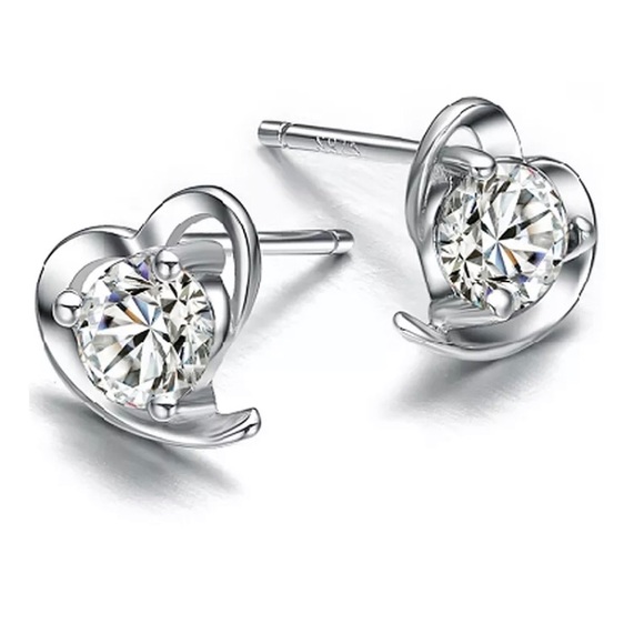 🔥Silver 925 Heart Stud Small Kids Earrings - Picture 3 of 6